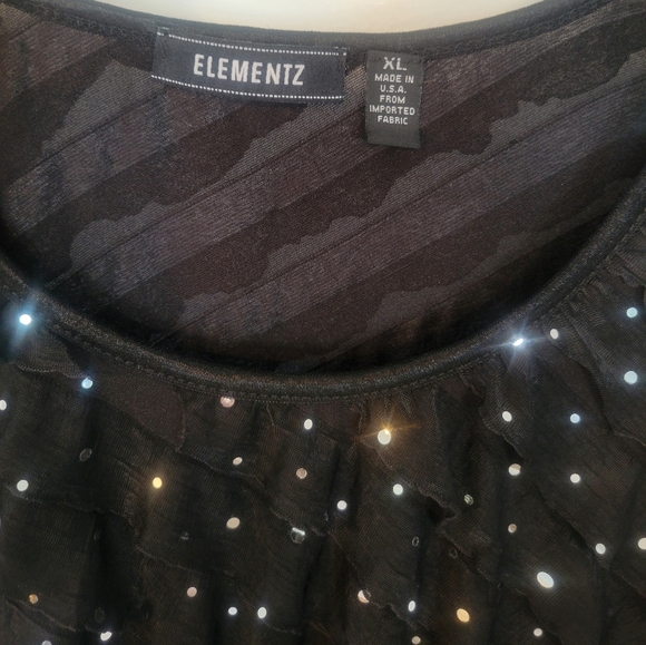 Elements womens sparkly top, quarter sleeve size XL - Picture 2 of 3